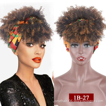 Hot selling synthetic hair headband wigs for black women 2021 head band wig with bands